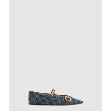 [GUCCI-구찌]홀스빗 데님 플랫슈즈 635101
