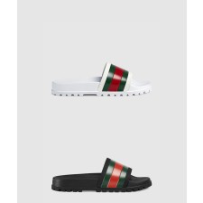 [GUCCI-구찌]웹 삼선 슬리퍼 429469
