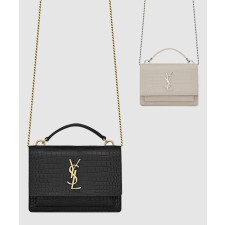 [SAINT LAURENT-생로랑]선셋 모노그램 탑핸들 크로커 스몰 533026