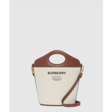 [BURBERRY-버버리]레더 포켓 버킷백 스몰 80462421