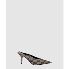[BALENCIAGA-발렌시아가]스퀘어 나이프 비비 모노그램 캔버스 뮬 702017