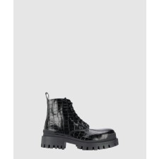 [BALENCIAGA-발렌시아가]스네이크 텍스처 바이커 부츠 600911