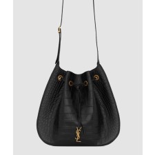 [SAINT LAURENT-생로랑]파리스 VII 플랫 호보백 크로커 라지 697941