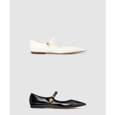[VALENTINO-발렌티노]팁토 페이던트 레더 발레리나 슈즈