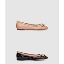 [VALENTINO-발렌티노]락스터드 페이던트 레더 발레리나
