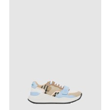 [BURBERRY-버버리]체크 코튼 캔버스 레더 스니커즈 80483471