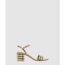 [BURBERRY-버버리]빈티지 체크 페이던트 레더 샌들 80460401