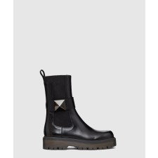 [VALENTINO-발렌티노]브이로고 시어링 콤뱃 부츠