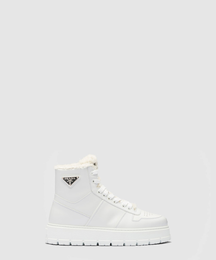 [PRADA-프라다]시어링 하이탑 스니커즈 1T948M