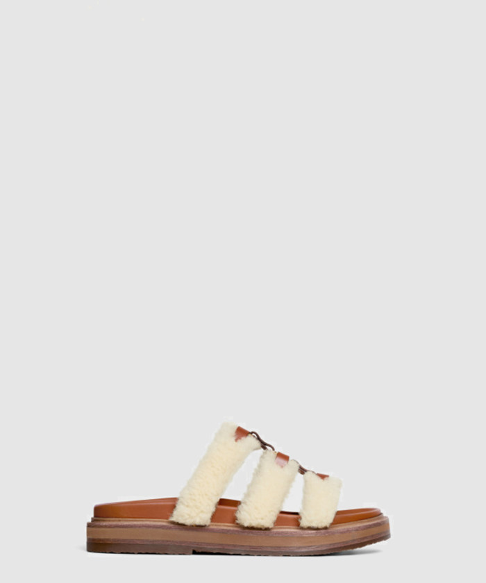 [CELINE-셀린느]시어링 카프스킨 티피 슬라이드 357283