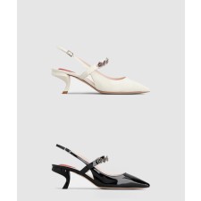 [ROGER VIVIER-로저비비에]스트라스 슬링백 펌프스 6383