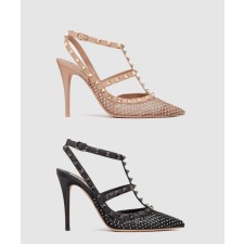 [VALENTINO-발렌티노]페이턴트 가죽 락스터드 케이지 펌프스