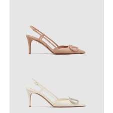 [VALENTINO-발렌티노]송아지 가죽 VLOGO SIGNATURE 슬링백 펌프스