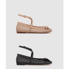 [VALENTINO-발렌티노]라미네이티드 나파 가죽 브이로고 글로우 슬링백 펌프스