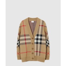 [BURBERRY-버버리]체크 테크니컬 울 자카드 가디건 80391531
