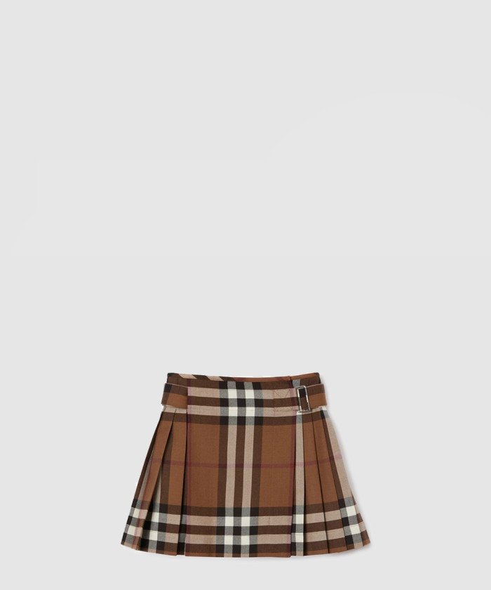 [BURBERRY-버버리]체크 울 플리츠 스커트 80632371