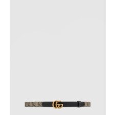 [GUCCI-구찌]더블 G 버클 슬림 벨트 409417