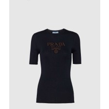 [PRADA-프라다]로고가 있는 실크 크루넥 스웨터 P24T1F