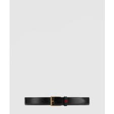 [GUCCI-구찌]웹 디테일의 레더 벨트 495125