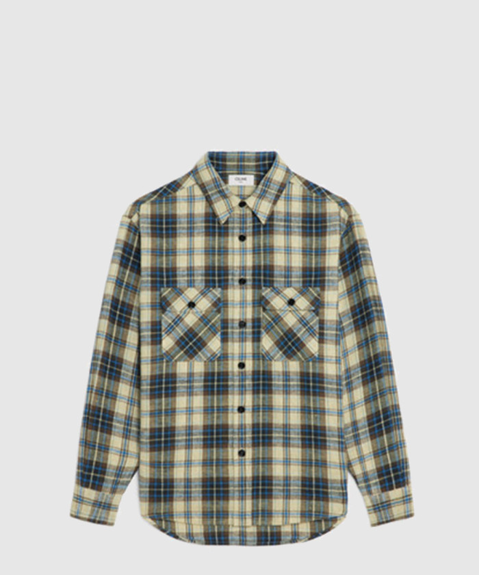 [CELINE-셀린느]셔츠 남방 플레이드 코튼 플란넬 체크 2C40A9