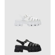 [PRADA-프라다]러버 모놀리스 샌들 1X853M