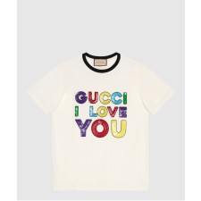 [GUCCI-구찌]티셔츠 자수 디테일 코튼 저지 717422