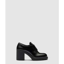 [PRADA-프라다]힐이 있는 브러시드 가죽 레이스업 1E976M