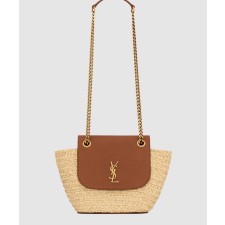 [SAINT LAURENT-생로랑]라피아 및 빈티지 베지터블 태닝 가죽 소재의 MANON 미니 백 774269