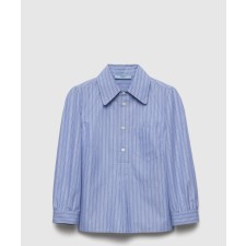 [PRADA-프라다]스트라이프 포플린 블라우스 P438H1