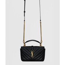 [SAINT LAURENT-생로랑]유광 크래클드 가죽 소재의 COLLEGE 미니 체인백 779430