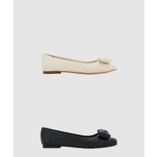[FERRAGAMO-페레가모]패디드 바라 보우 발레 플랫 01H838