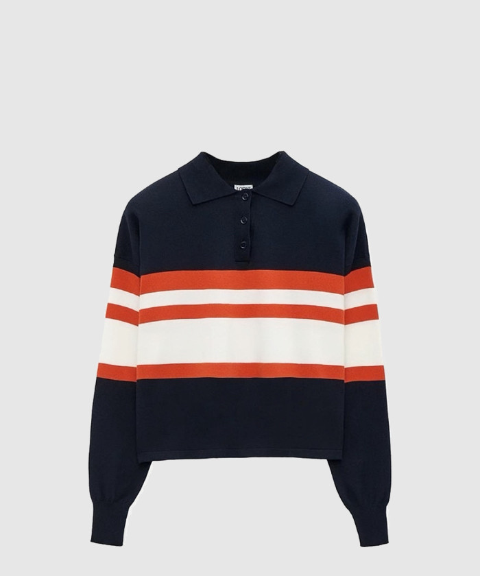 [LOEWE-로에베]코튼 폴로 스트라이프 스웨터