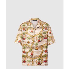 [LOUIS VUITTON-루이비통]모노그램 쇼트 슬리브드 실크 셔츠 1AFQYR