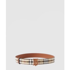 [BURBERRY-버버리]체크 레더 TB 벨트 80704121