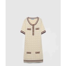 [PRADA-프라다]라운드넥 코튼 미니 드레스 23A061