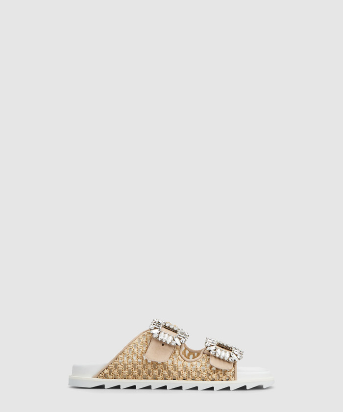 [ROGER VIVIER-로저비비에]큐빅 라피아 뮬 4583