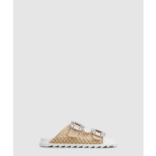 [ROGER VIVIER-로저비비에]큐빅 라피아 뮬 4583
