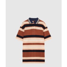 [LOEWE-로에베]스트라이프 코튼 린넨블렌드 피케 폴로 셔츠
