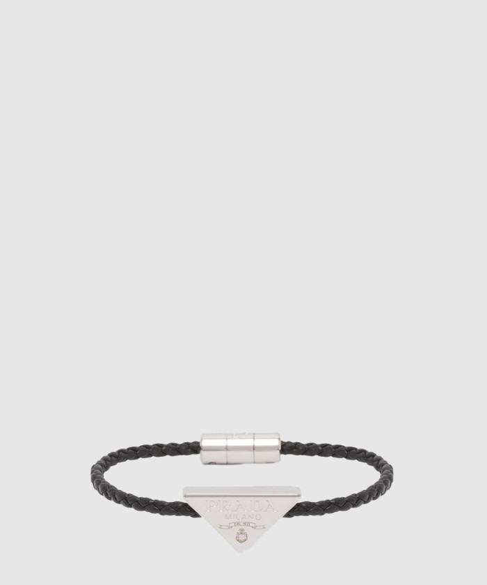 [PRADA-프라다]브레이디드 나파 가죽 팔찌 1IB350