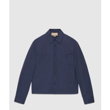 [GUCCI-구찌]라벨이 달린 캔버스 코튼 셔츠 762163