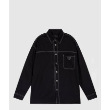 [PRADA-프라다]트라이앵글 로고 스티치 개버딘 셔츠 SC6961