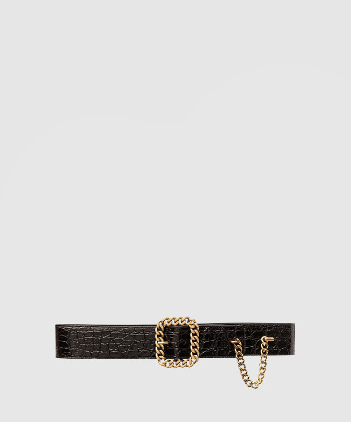 [SAINT LAURENT-생로랑]사각 체인 버클 벨트 640575