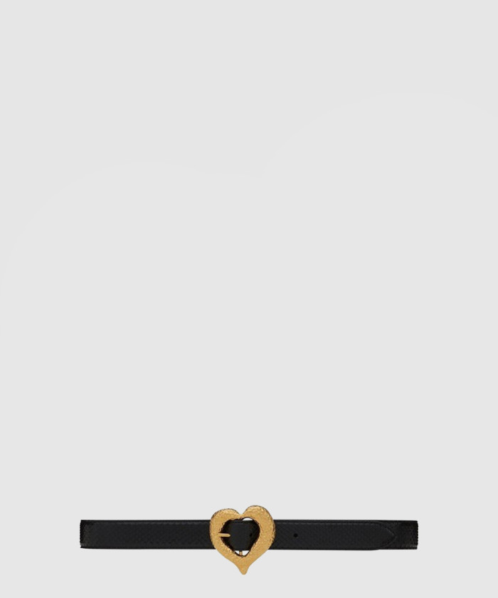 [SAINT LAURENT-생로랑]칠한 비단 가죽 하트 모양 벨트 650322