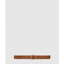 [SAINT LAURENT-생로랑]스퀘어 버클을 장식한 스웨이드 소재의 CASSANDRE 벨트 634437