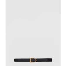 [SAINT LAURENT-생로랑]부드러운 가죽 소재의 스퀘어 버클 모노그램 벨트 634437