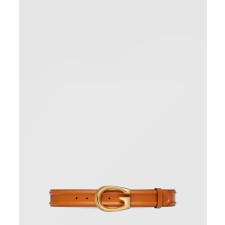 [GUCCI-구찌]G버클 가죽 벨트 709951