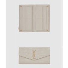[SAINT LAURENT-생로랑]업타운 크로커 엠보 광택 가죽 라지갑 582124
