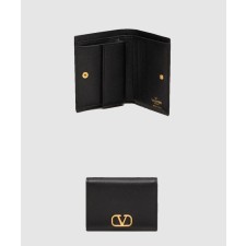 [VALENTINO-발렌티노]브이로고 시그니처 스탐파 알체 카프스킨 컴팩트 지갑
