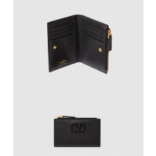 [VALENTINO-발렌티노]브이로고 시그니처 스탐파 알체 카프스킨 지퍼 카드 케이스
