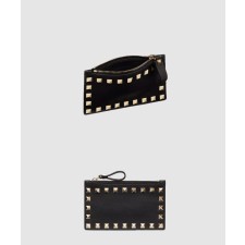 [VALENTINO-발렌티노]송아지 가죽 락스터드 지퍼 카드 케이스